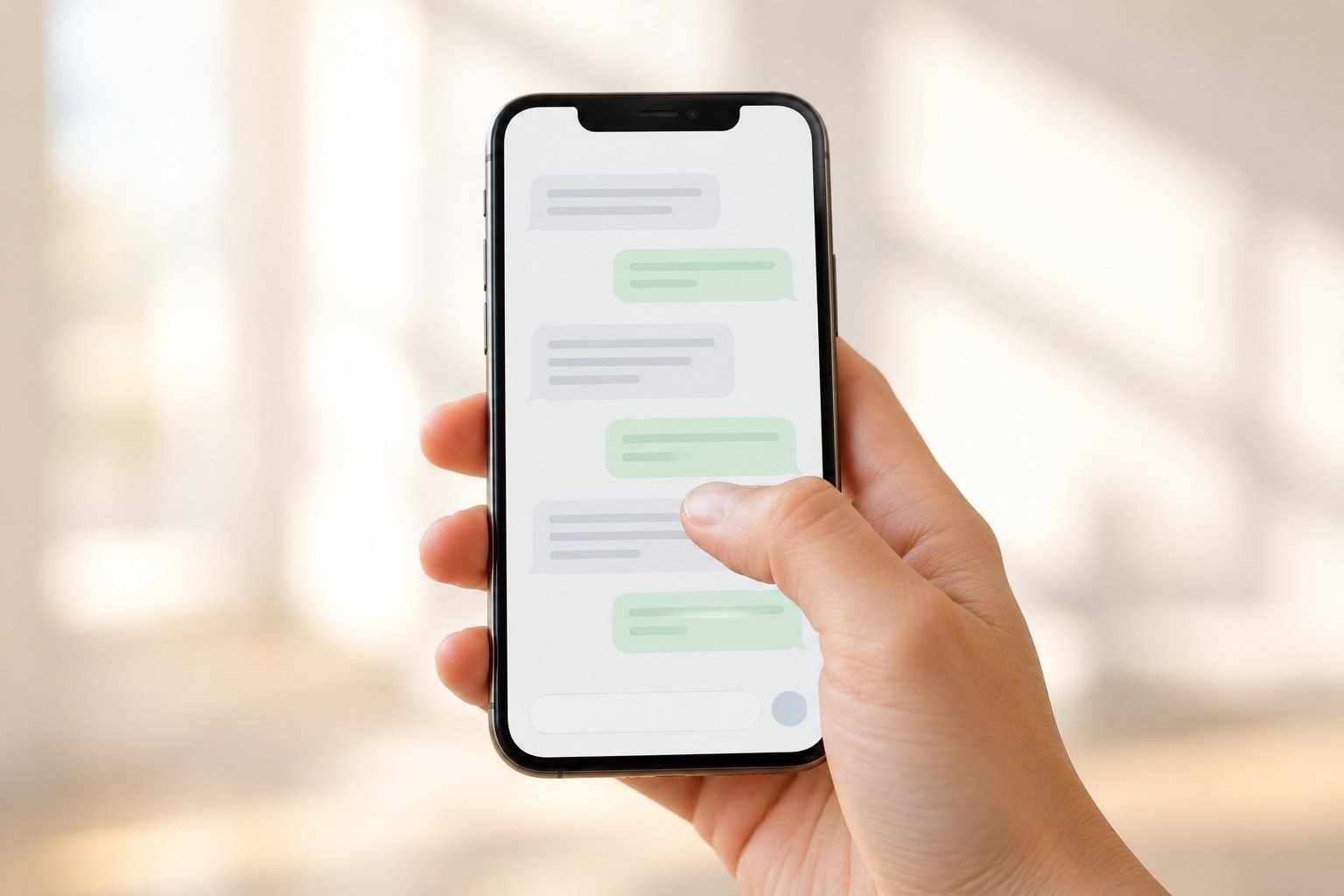 スマートフォンでLINEを開いている様子